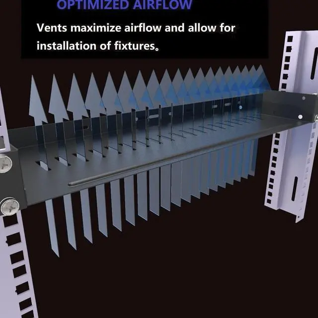 Alt view image 3 of 6 - JINGCHENGMEI 1U Disassembled Vented Rack Shelf Universal Rack Tray No Lip for 19 Inches Network Cabinet or Server Rack (6 Inches Deep)