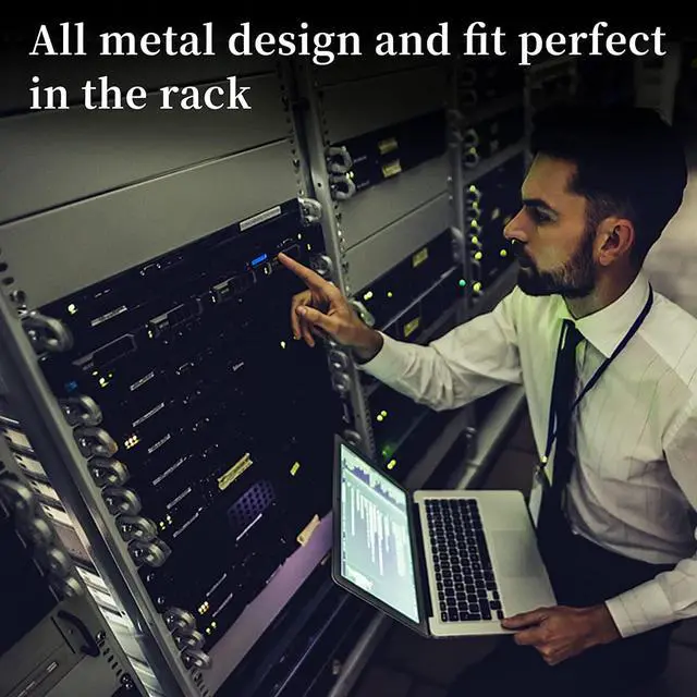 Alt view image 7 of 7 - 1U Blank Panel Rack Mount Spacer Filler Panel 19" Black Rack Blanking Blind Panel for Server Network Rack Enclosure Or Cabinet-5pcs (1U-5PCs)