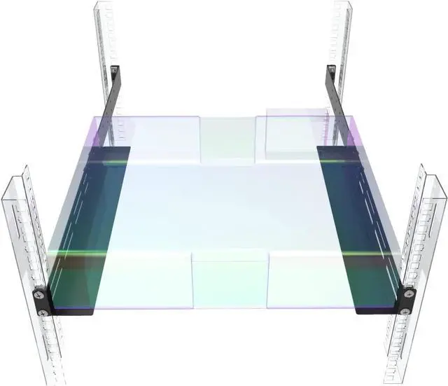 Alt view image 4 of 7 - 1U Universal Rack Mount Rails- 4-Post Server Rack Shelf Rail 16-29 inches Adjustable Depth for APC HP IBM DELL Compaq