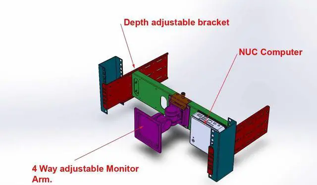 Alt view image 5 of 7 - RLCD-FRAME2BK12K1 VESA LCD Monitor/TV Rackmount Adapter Kit Supports LCD Monitor 15 inch to 24 inch and Intel NUC Mini Computer for 2 Post or 4 Post 19 inch Rackmount Rack Cabinet, Welcome to consult