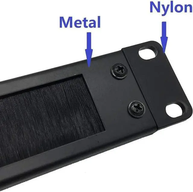 Alt view image 3 of 7 - Jingchengmei 1U Disassembled Rack Mount Cable Management Panel with Brush for Cable Entry for 19-Inch Rack or Cabinet Black (BF01UAB2)