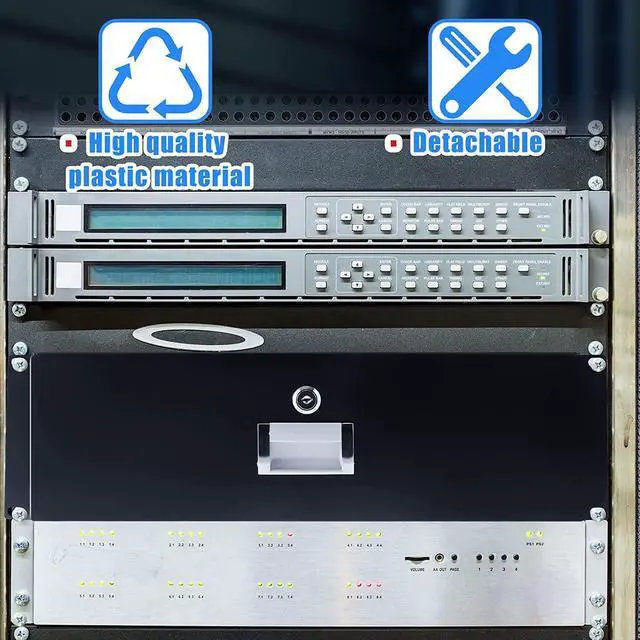 Alt view image 6 of 7 - Server Cabinet Case Drawer Metal Rack Mount Tool Drawer 19 Inch Rack Mount DJ Locking Lockable Deep Drawer with Key for Enclosure Server Rack Cabinet Black (3U)