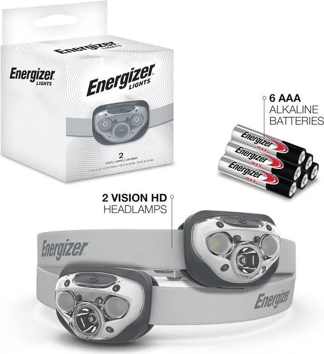 Alt view image 7 of 7 - Energizer LED Headlamp PRO (2-Pack), IPX4 Water Resistant Headlamp, High-Performance Head Light for Camping, Running, Storm, Survival LED Light for Emergencies and First Aid Kit (Batteries Included)