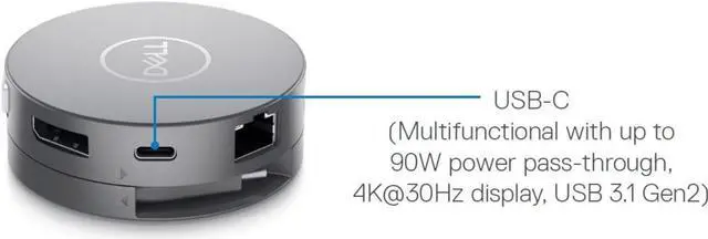 Alt view image 3 of 4 - Dell 7-in-1 USB-C Multiport Adapter - DA310