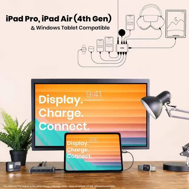 Alt view image 3 of 7 - CalDigit Thunderbolt 4 Element Hub - 4X USB4 Ports, USB 3.2 Gen2 10Gb/s, Single 8K or Dual 4K Displays, 60W Charging, 0.8m Cable