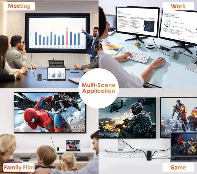 Alt view image 6 of 7 - USB C Docking Station Dual Monitor for MacBook Pro, 15 in 2 USB C Laptop Docking Station Dual Monitor HDMI for MacBook Pro/Air with 2 4K HDMI Display, 6 USB A,USB C, SD&Micro SD,LAN, 87W PD 3.0