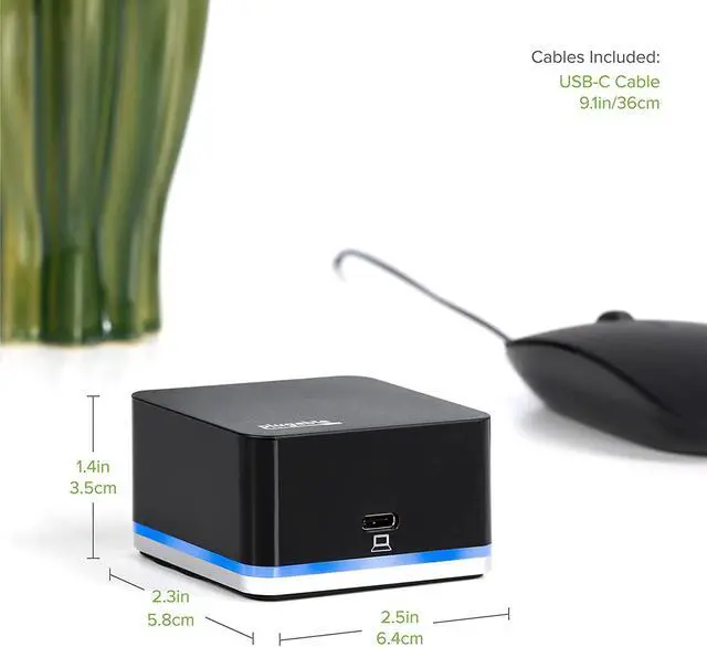 Alt view image 3 of 7 - Plugable USB C Docking Station (HDMI, Ethernet, 3X USB Ports, No Driver Required)