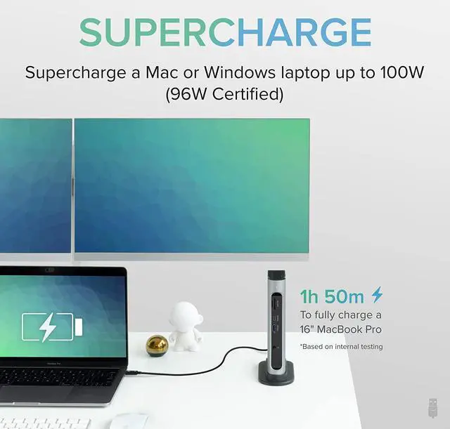 Alt view image 5 of 7 - 14-in-1 USB-C and Thunderbolt Dock - 40Gbps, 96W Charging, Compatible with Mac and Windows, 2X HDMI 2.0 and DisplayPort 4K60, 7X USB, Ethernet, Certified, Driverless, Replaced by TBT4-UDZ