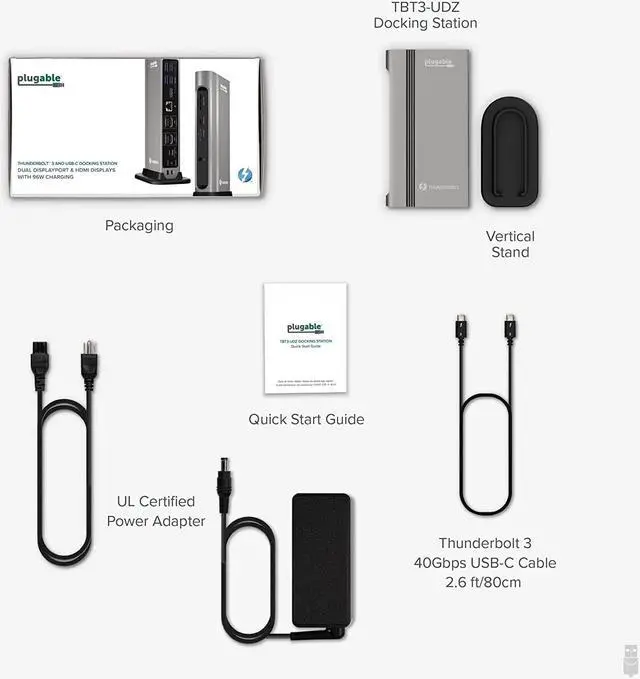 Alt view image 7 of 7 - 14-in-1 USB-C and Thunderbolt Dock - 40Gbps, 96W Charging, Compatible with Mac and Windows, 2X HDMI 2.0 and DisplayPort 4K60, 7X USB, Ethernet, Certified, Driverless, Replaced by TBT4-UDZ