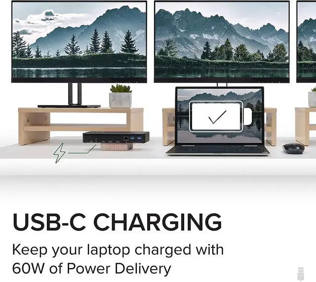 Alt view image 4 of 7 - USB C Triple Display Docking Station with Laptop Charging for Thunderbolt USB4 or USB C Systems Compatible with Windows macOS ChromeOS laptops (3X HDMI 6X USB 5Gbps Ports 60W USB PD)