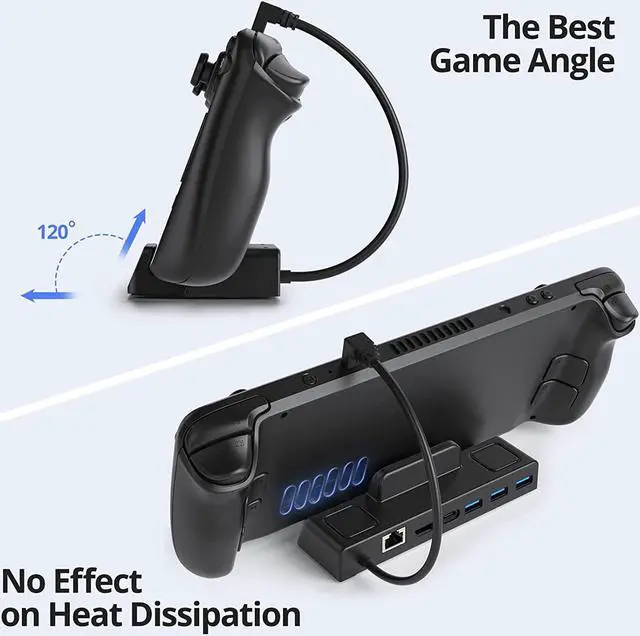 Alt view image 6 of 7 - Docking Station for Steam Deck, Younik 5-in-1 Steam Deck Dock with 4K@30Hz HDMI, 3 USB 3.0 Ports, PD Charging Port, Non-Slip Steam Deck Hub