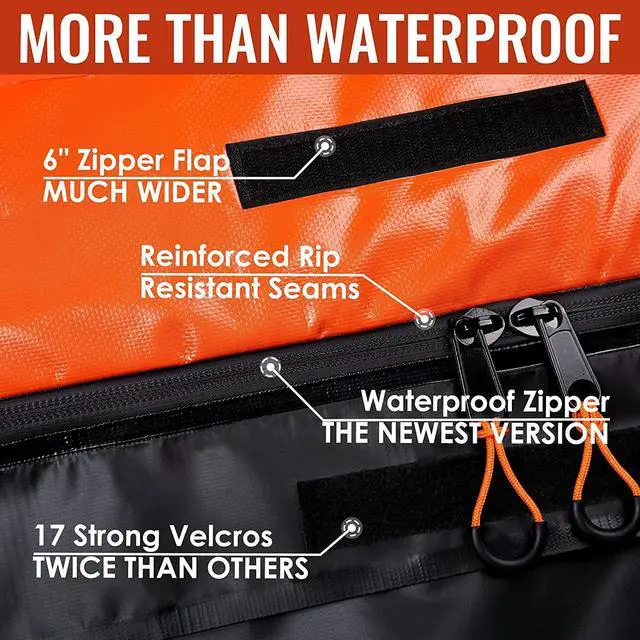 Alt view image 3 of 7 - Car Rooftop Cargo Carrier Bag, 15 Cubic Feet Waterproof Heavy Duty 840D Car Roof Bag for All Vehicle with/Without Racks - Anti-Slip Mat, 6 Door Hooks, Storage Bag, 2 Extra Straps, Luggage Lock