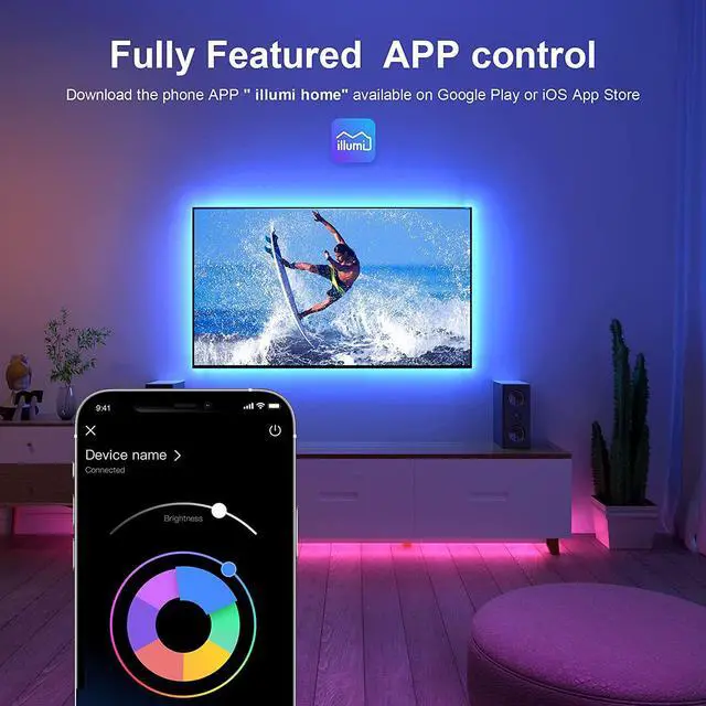 Alt view image 5 of 7 - LED Lights for TV 16.4 ft TV LED Backlight for 55-75 Inch RGB LED Strip Lights Behind TV with APP Remote Control Music Sync Smart Led Ambient Lighting for Bedroom Gaming Room Decor