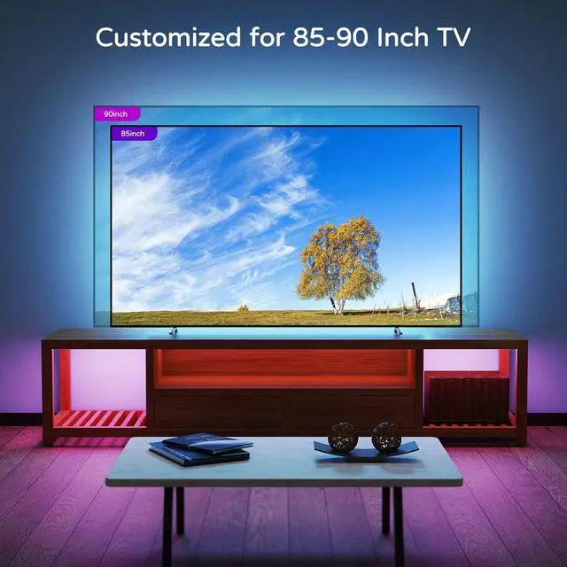 Alt view image 2 of 7 - Led Lights for TV 82 85 86 90 95 Inches 21Ft TV Led Backlight for TV Home Theater Ambient Lighting Gaming Decor Room Decor Easy-Bending Design TV Lights USB Powered TV Lights