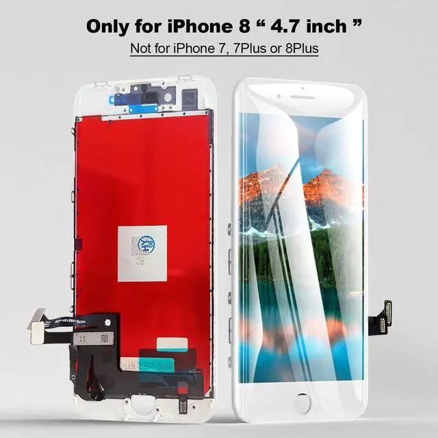 Alt view image 3 of 7 - for iPhone 8/SE 2020 LCD Screen Replacement White 4.7 Inch Frame Assembly Display 3D Touch Screen Digitizer with Repair Tools Kit Tempered Glass Screen Protector for A1863, A1905, A1906