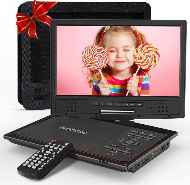 Main image of Portable DVD Player Car Headrest Video Player with 10.5" Swivel Screen, 5-Hours Rechargeable Battery, Car Headrest Holder, Dual Speakers, Support USB/SD Card/Sync TV, All Regions