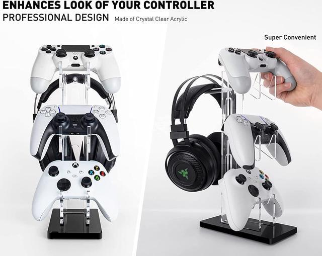 Alt view image 3 of 7 - OAPRIRE Universal 3 Tier Controller Holder and Headset Stand for PS4 PS5 Xbox ONE Switch, Controller Stand Gaming Accessories, Build Your Game Fortresses (Black)