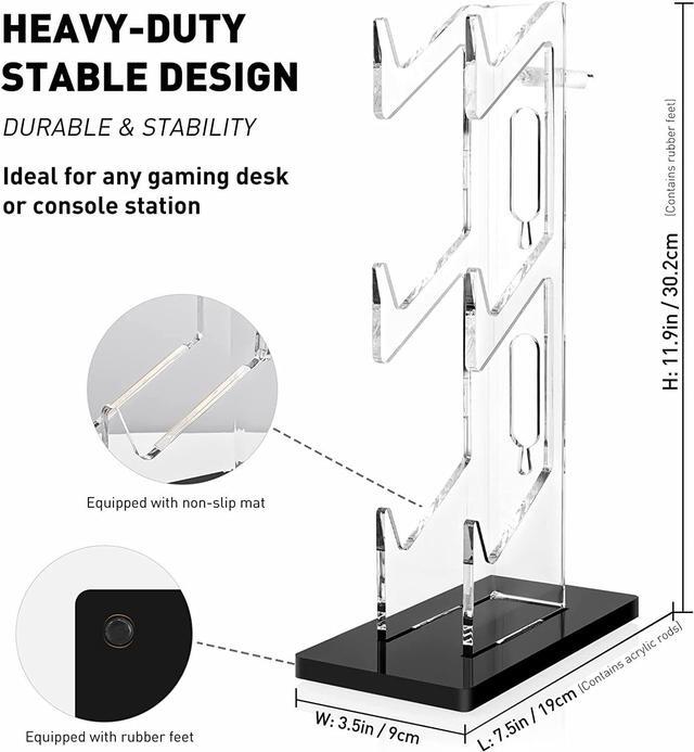Alt view image 5 of 7 - OAPRIRE Universal 3 Tier Controller Holder and Headset Stand for PS4 PS5 Xbox ONE Switch, Controller Stand Gaming Accessories, Build Your Game Fortresses (Black)