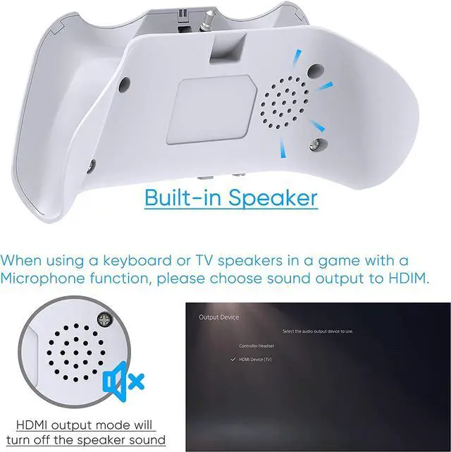 Alt view image 6 of 7 - Wireless Keyboard for PS5/PS5 Pro Controller,Bluetooth 3.0 Mini Chatpad | Message Game Keyboard Keypad Built-in Speaker with 3.5mm Audio Jack for Messaging and Gaming