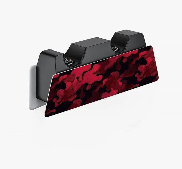 Alt view image 4 of 7 - PlayVital Black Red Camouflage Full Set Skin Decal for ps5 Console Disc Edition, Sticker Vinyl Decal Cover for ps5 Controller & Charging Station & Headset & Media Remote