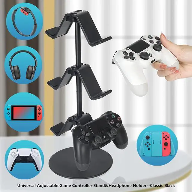 Alt view image 4 of 6 - KELJUN Controller Stand 3 Tier,Headphone Holder, Multi Adjustable Game Controller Headset Hanger for All Universal Gaming PC Accessories, Xbox PS4 PS5 Nintendo Switch(Smart Black)