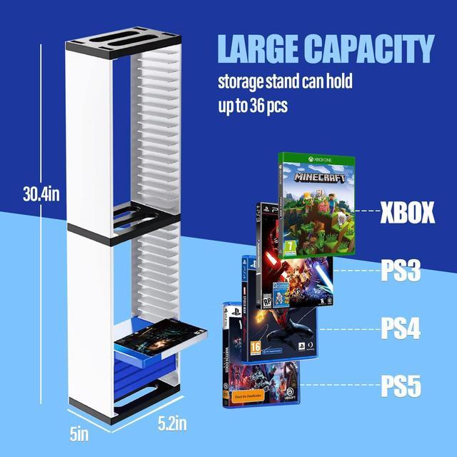 Nargos Video Game Holder Wall Mount, Gaming Accessories Storage for PS5, PS4, Xbox One, Xbox Series X/S Game Cases, Organizer Accessories (include 2