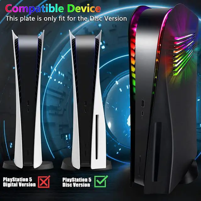 Alt view image 5 of 7 - PS5 Console Plate with Vent and RGB LED Light Strip, SIKEMAY Accessories 400+ Effects LED Light Ring Console Cover for Playstation 5, PS5 Side Plate Hard Shockproof Anti-Scratch Shell