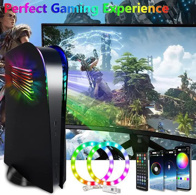 Alt view image 6 of 7 - PS5 Console Plate with Vent and RGB LED Light Strip, SIKEMAY Accessories 400+ Effects LED Light Ring Console Cover for Playstation 5, PS5 Side Plate Hard Shockproof Anti-Scratch Shell