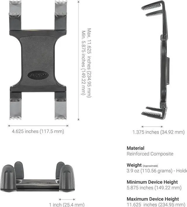 Alt view image 7 of 7 - Mounts - Heavy-Duty Tablet Mount | Secure Drill Base for Cars Walls and Tables | Adjustable Arm Ensures Perfect Positioning | Universal Tablet Stand and Holder | Great for iPad Wall Mount
