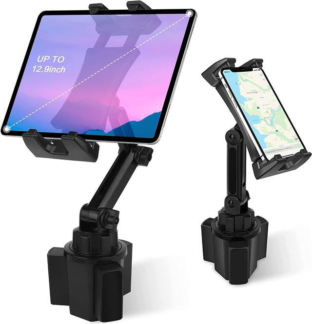 Cup Holder Car Tablet Mount, Universal 360° Rotation Adjustable Long Arm  Holder Stand for iPad Pro 12.9/11/10.5/9.7/Air/Mini 6/5/4, Samsung Galaxy