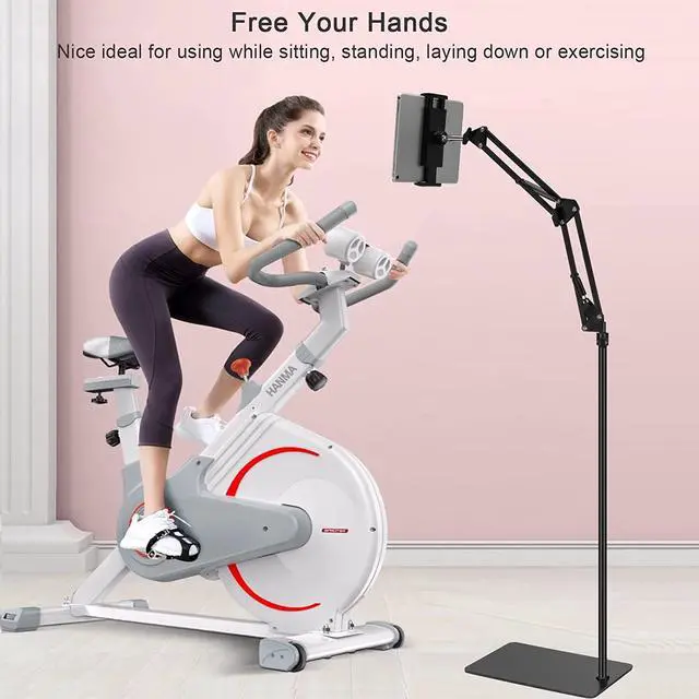 Alt view image 4 of 7 - Tablet Floor Stand Adjustable Universal 360-degree Rotatable Metal Tablet Holder Phone Stand for iPad/iPhoneX/iPad Pro or Other 4.7~12.9 Inch-Screen Devices (Black)