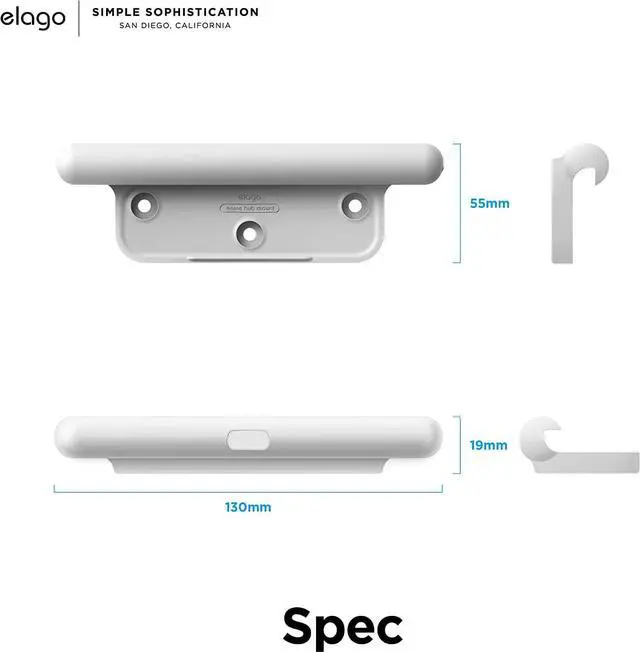 Alt view image 7 of 7 - Home Hub Mount [White] - [iPad Wall Mount][Homekit Mount][Easy Installation][Scratch-Free][Cable Management Included] - for iPad Mini iPad Air iPad Pro
