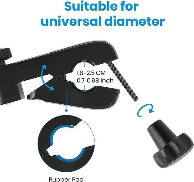 Alt view image 7 of 7 - Tablet Holder for Mic Stand Adjustable Microphone Music Stand Phone Holder Mount Compatible with iPad iPhone Android All 4.7 to 11-inch Tablets & Smartphones Mmsph-1