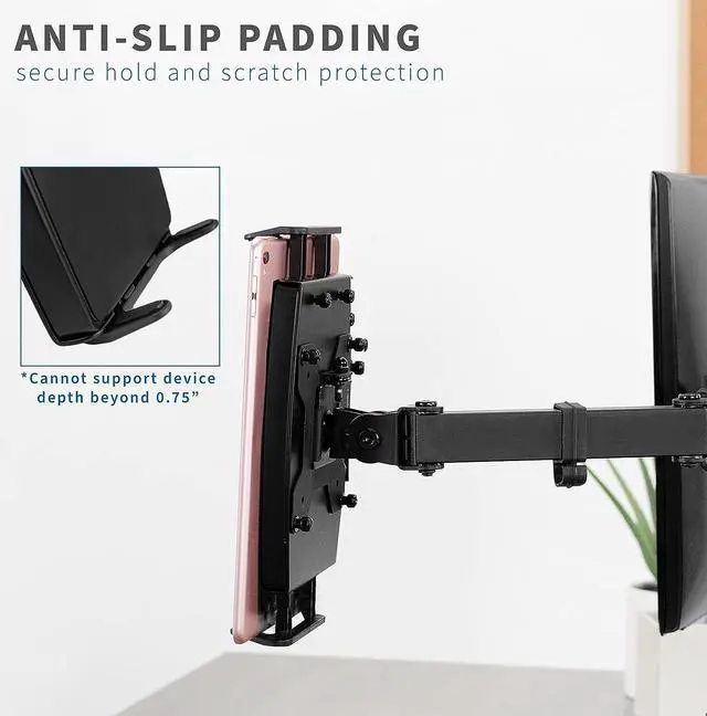 Alt view image 6 of 7 - Universal VESA Mount Adapter for Tablets 2-in-1 Laptops & 15.6 inch Portable Monitors Max VESA 100x100 Adjustable Laptop Holder Black MOUNT-UVM02