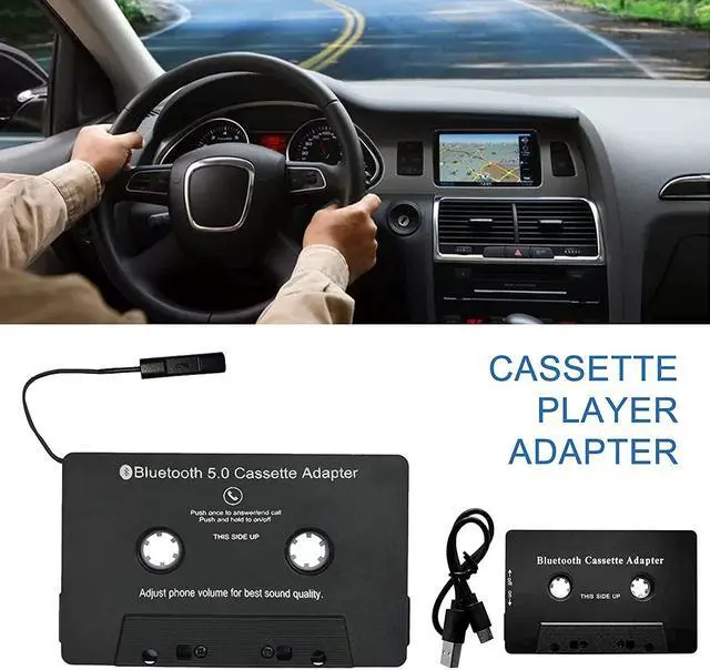 Alt view image 4 of 7 - Car Cassette Aux Adapter Bluetooth 5.0 Cassette Receiver Tape Aux Adapter Player for Car Phone MP3