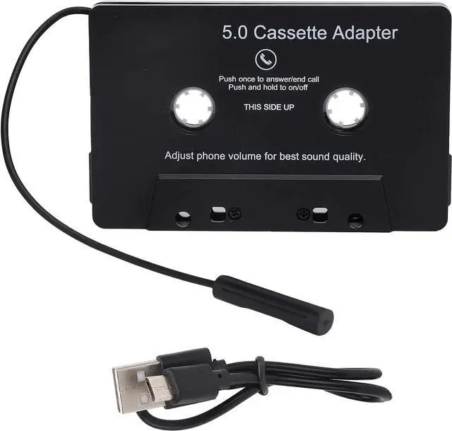 Alt view image 7 of 7 - Car Bluetooth Cassette Adapter Control Box Adaptor MP3 Player Audio Converter with USB Charging LED Indicator 10m Distance