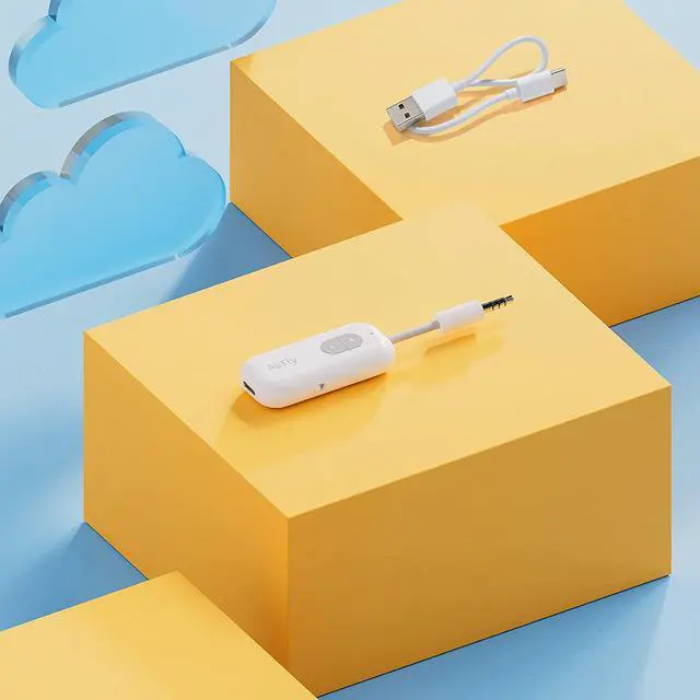 Alt view image 2 of 3 - AirFly SE | Bluetooth Wireless Audio Transmitter Adapter for AirPods/Headphones 20+ Hr Battery Works with 3.5mm aux Jacks on Airplanes TVs Gym Equipment and Travel