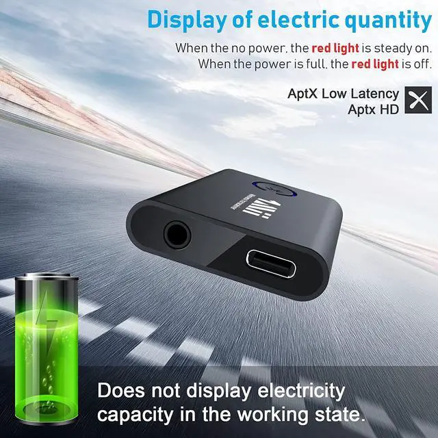 Alt view image 6 of 7 - 1Mii Bluetooth 5.3 Transmitter Receiver for TV, Bluetooth Adapter for TV aptX Low Latency Dual Link, 3.5mm Bluetooth Audio Transmitter for MP3 Airplanes Boats Treadmill Gaming