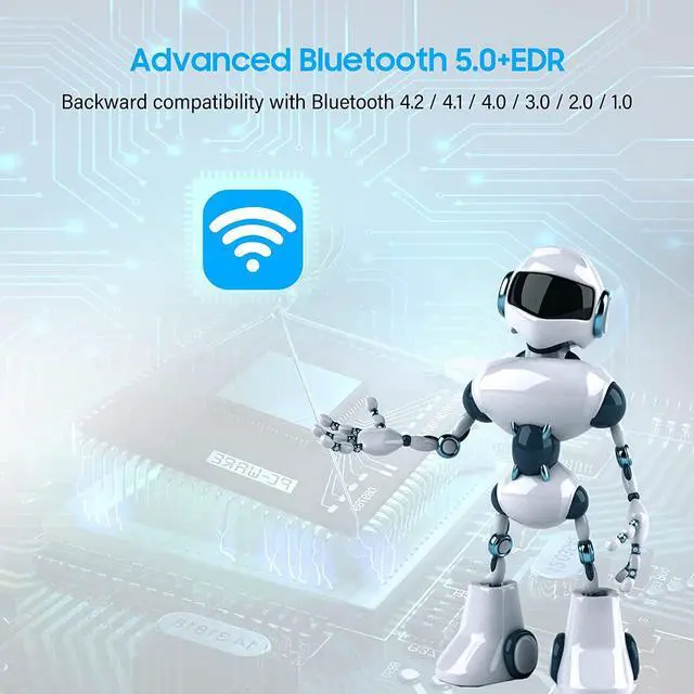 Alt view image 4 of 6 - JIMTAB USB Bluetooth Adapter,Bluetooth 5.0 Transmitter Receiver 2 in 1 Wireless Bluetooth Converter Built-in 2 3.5mm Audio Bluetooth for TV, Home Stereo, Car Stereo, Headphones, Speakers, PC