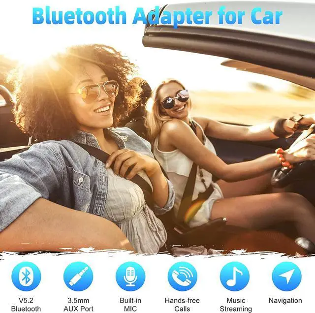 Alt view image 4 of 7 - Bluetooth 5.2 Receiver for Home Stereo 3.5mm AUX Bluetooth Audio Adapter for HiFi Music Streaming Low Latency & Built-in Mic Receiver for Car Radio/Wired Speakers/Wireless Audio Streamer