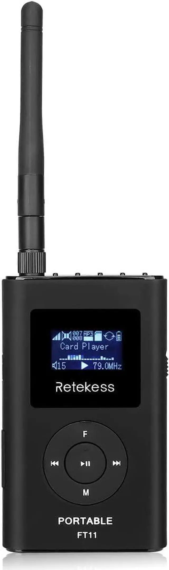 Main image of FT11 FM Transmitter,Portable FM Broadcast Transmitter for Church with Microphone, Rechargeable FM Radio Stereo Station for Drive-in Movie,Parking Lot,Support TF Card AUX Input