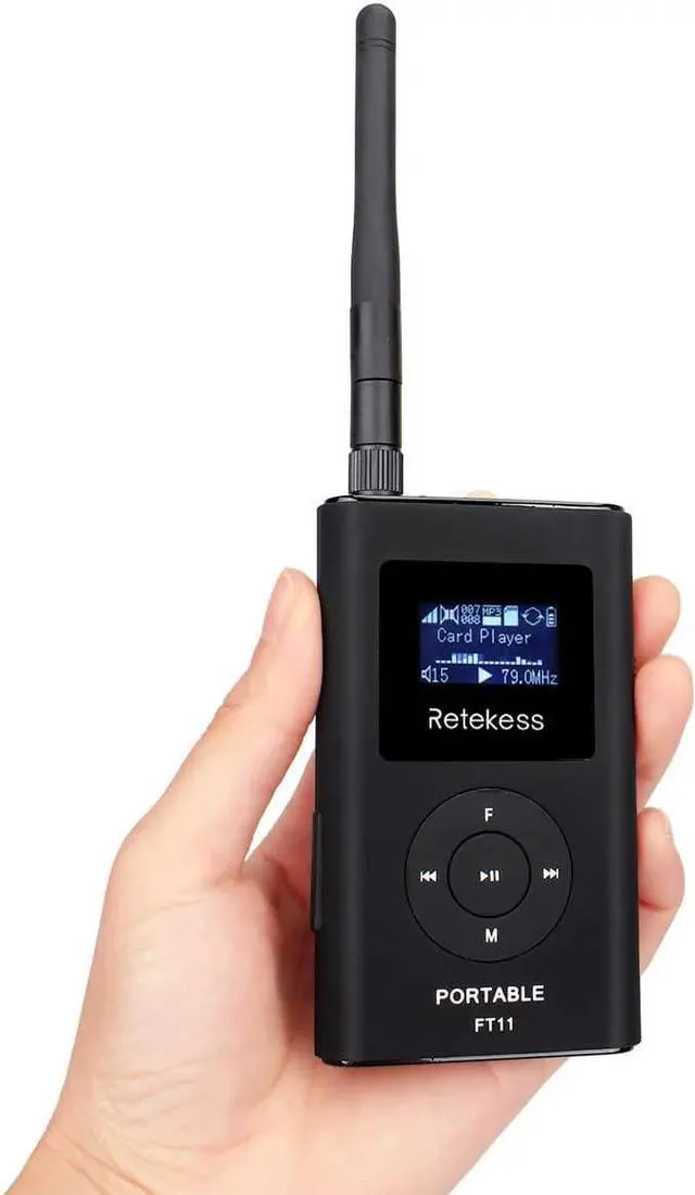 Alt view image 2 of 7 - FT11 FM Transmitter,Portable FM Broadcast Transmitter for Church with Microphone, Rechargeable FM Radio Stereo Station for Drive-in Movie,Parking Lot,Support TF Card AUX Input