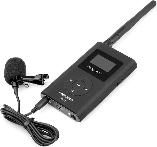 Alt view image 4 of 7 - FT11 FM Transmitter,Portable FM Broadcast Transmitter for Church with Microphone, Rechargeable FM Radio Stereo Station for Drive-in Movie,Parking Lot,Support TF Card AUX Input