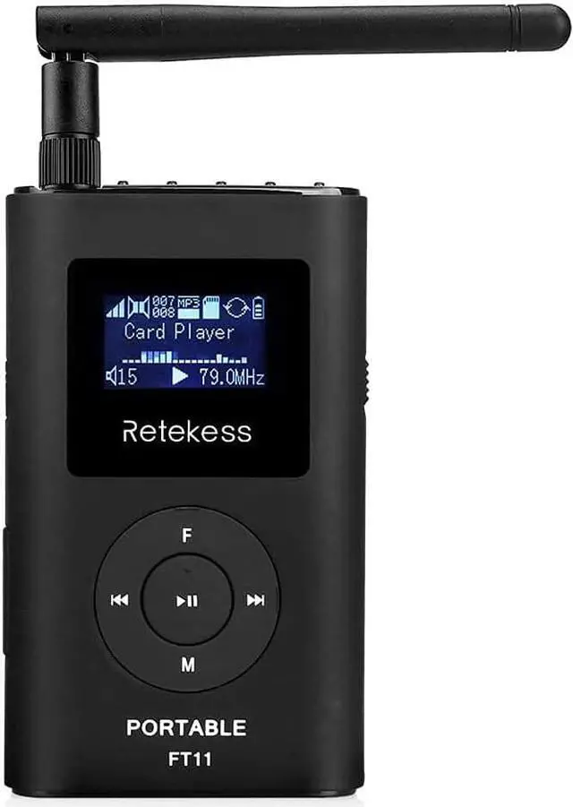 Alt view image 6 of 7 - FT11 FM Transmitter,Portable FM Broadcast Transmitter for Church with Microphone, Rechargeable FM Radio Stereo Station for Drive-in Movie,Parking Lot,Support TF Card AUX Input