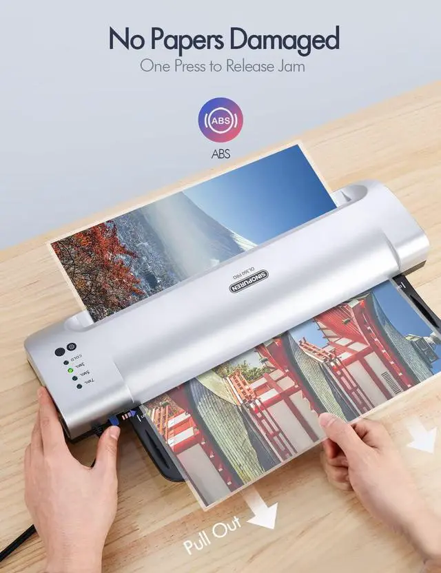 Alt view image 3 of 7 - Laminator Machine, SINOPUREN 13-inch Thermal Laminator, with Paper Trimmer, Corner Rounder, 10 Pouches Sheets, Quick Warm-Up, Cold and Hot Laminating for Home/School/Office