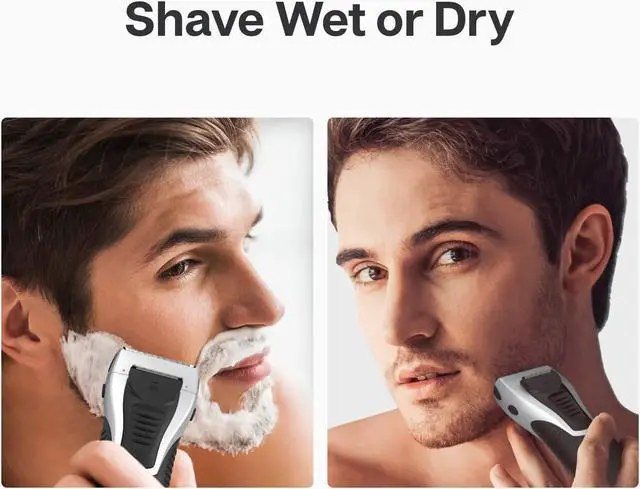 Alt view image 4 of 7 - Foil Shaver for Men, Electric Razor for Men, Wet/Dry IPX7 Waterproof Electric Shavers for Men with Pop-up Beard Trimmer, Cordless Rechargeable Mens Razor - YS5800 Silver & Black