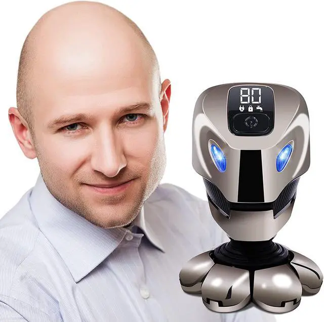 Alt view image 6 of 6 - AW Robot 7D Head Shavers for Bald Men, Anti-Pinch Electric Razor for Men, 5-in-1 Mens Grooming Kit with Nose Hair Trimmer, Beard Trimmer for Men, Waterproof and Rechargeable Electric Shavers for Men