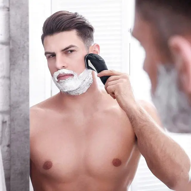 Alt view image 5 of 7 - Hatteker Electric Shaver Rotary Razor Men Cordless Beard Trimmer Pop-Trimmer Waterproof
