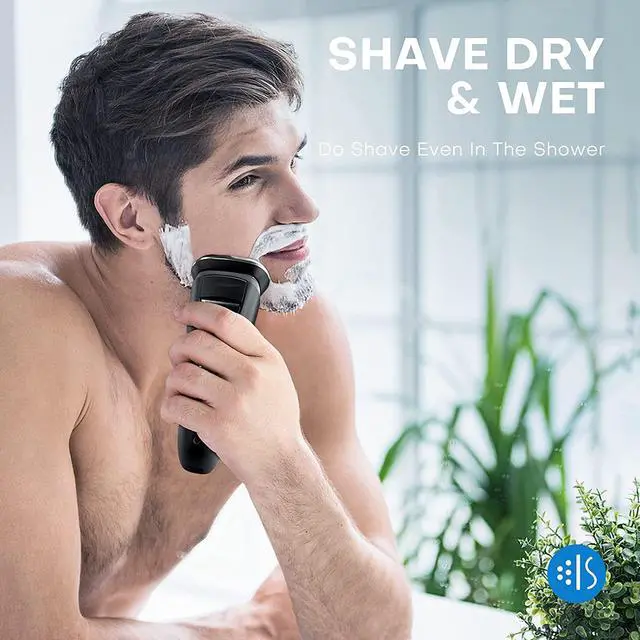 Alt view image 7 of 7 - Electric Shaver for Men, 100% Washable Rechargeable Waterproof Electric Razor Wet & Dry Shaving with Pop-up Trimmer, 1 Hour Fast Charging, 4D Floating Head, LCD Power Indicator