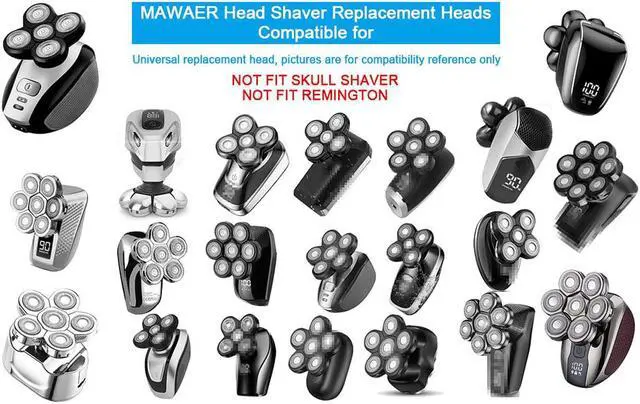 Alt view image 5 of 7 - Universal Magnetic 7 Blades Head Shaver Replacement Heads Compatible with Freedom Eagle Shaver, Compatible with mainstream shaver brands Universal replacement heads (7 Silver)